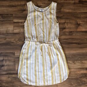 Old Navy Mustard Striped Linen Dress SP